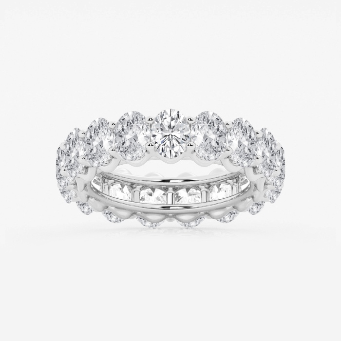 5 1/2 ctw Oval Lab Grown Diamond Prong Set Eternity Band - 5.4mm Width