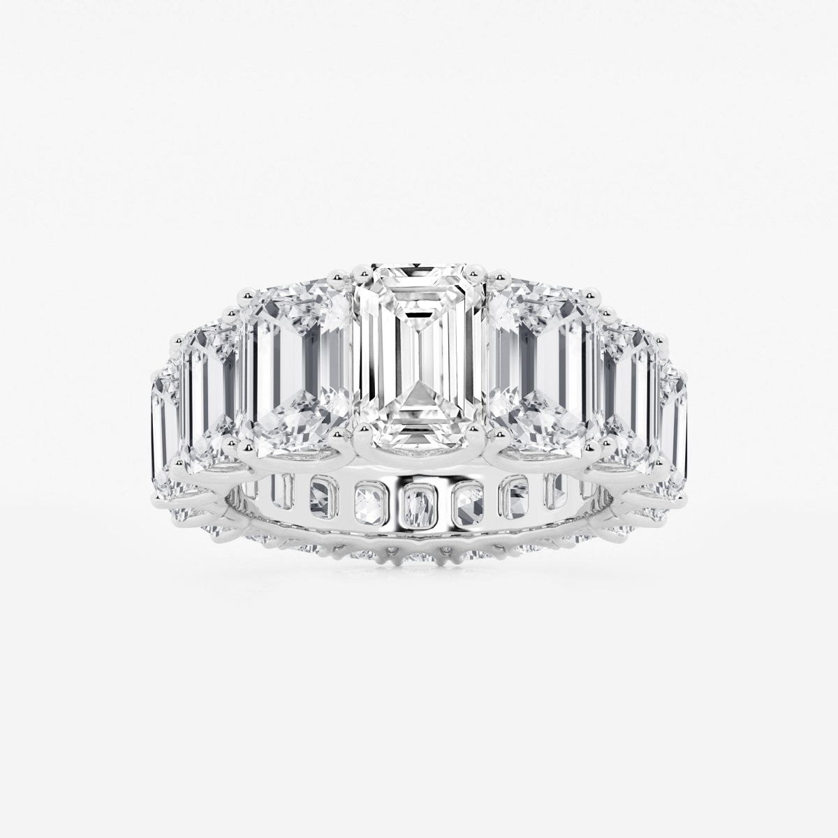 11 ctw Emerald Lab Grown Diamond Graduated Eternity Band