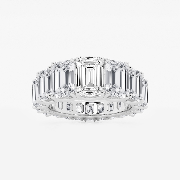 11 ctw Emerald Lab Grown Diamond Graduated Eternity Band