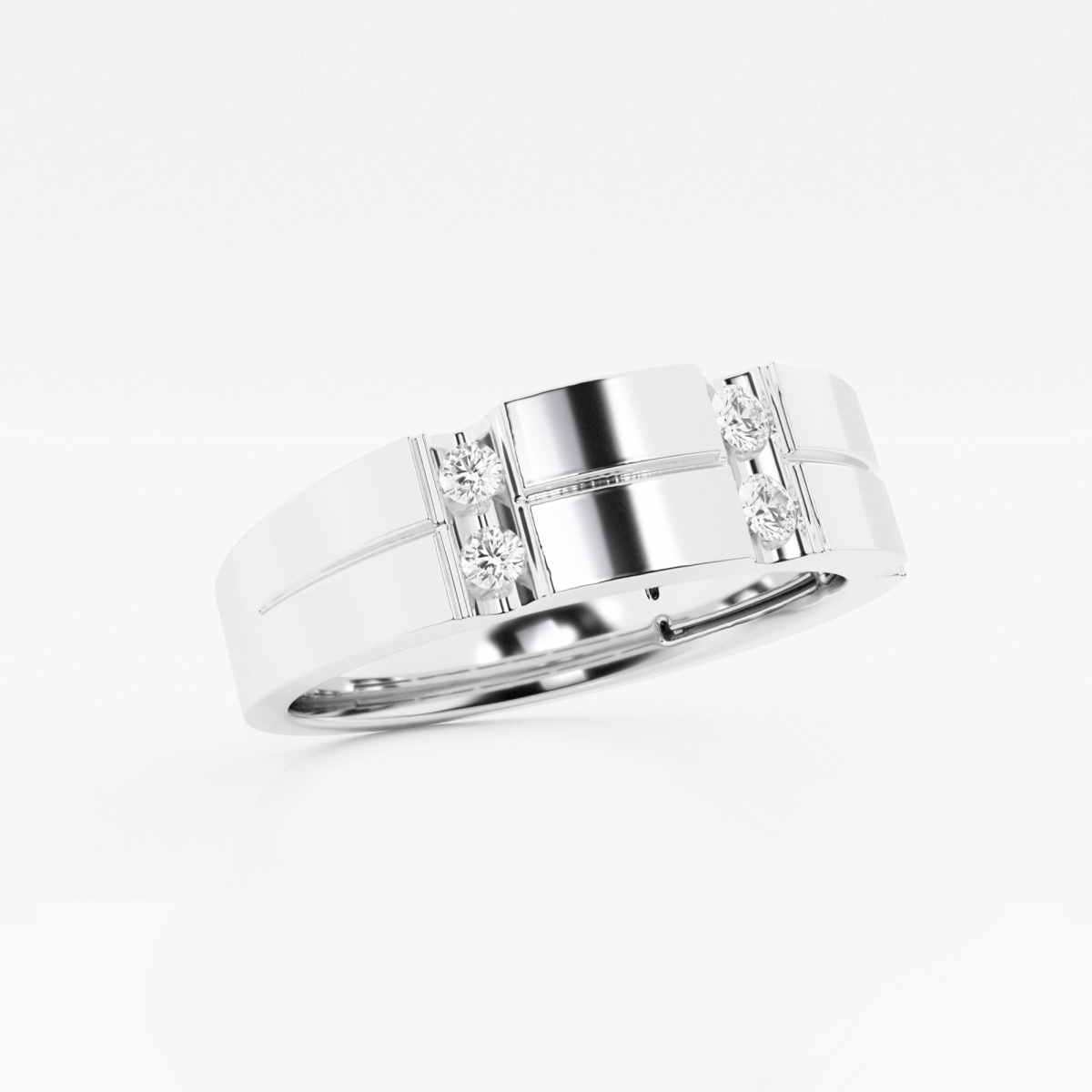 Additional Image 1 for  1/4 ctw Round Lab Grown Diamond Men\'s Wedding Band