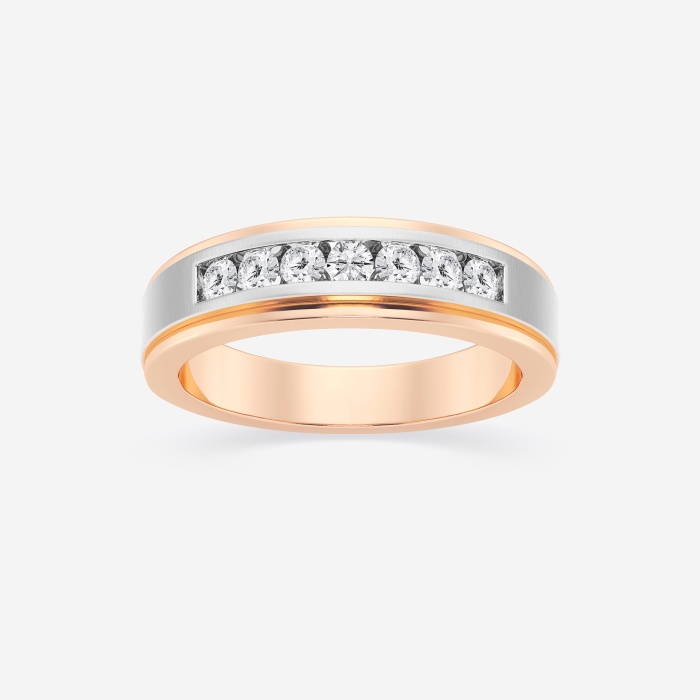 1/2 ctw Round Lab Grown Diamond Seven-Stone Wedding Band with Satin Finish