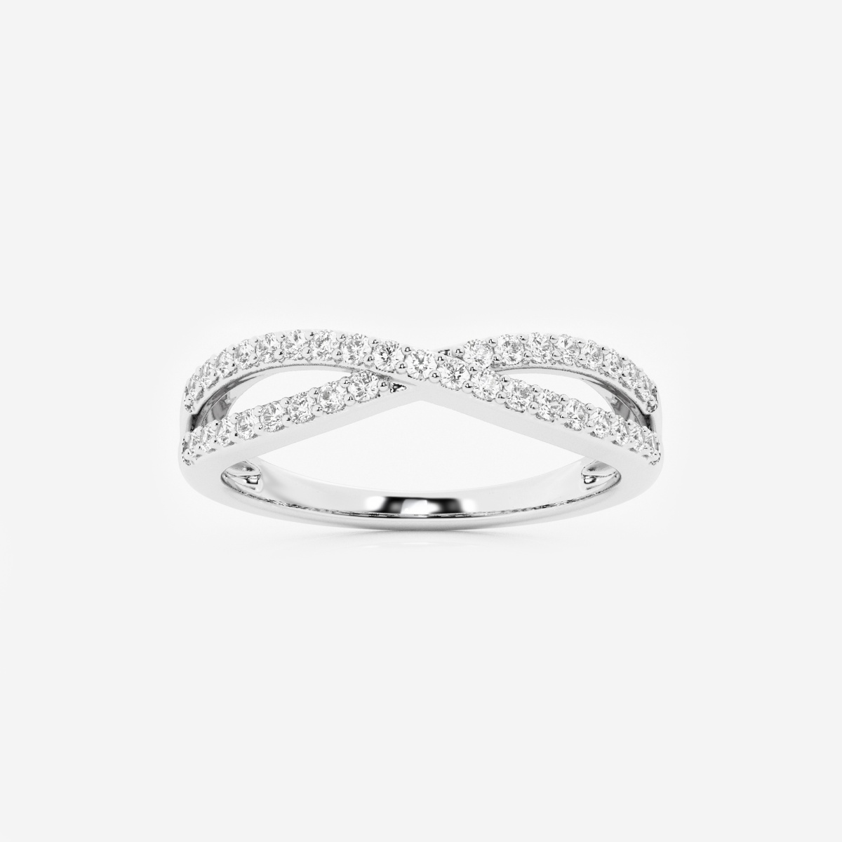 1/4 ctw Round Lab Grown Diamond Crossover Wedding Band