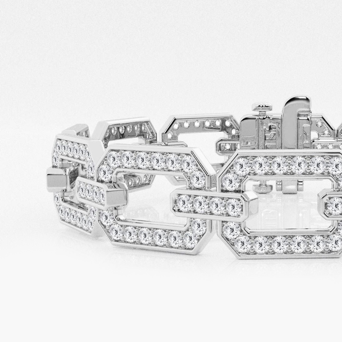 Additional Image 1 for  5 ctw Round Lab Grown Diamond Open Link Pave Fashion Bracelet - 7 Inches