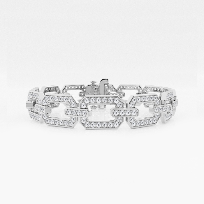 5 ctw Round Lab Grown Diamond Open Link Pave Fashion Bracelet - 7 Inches
