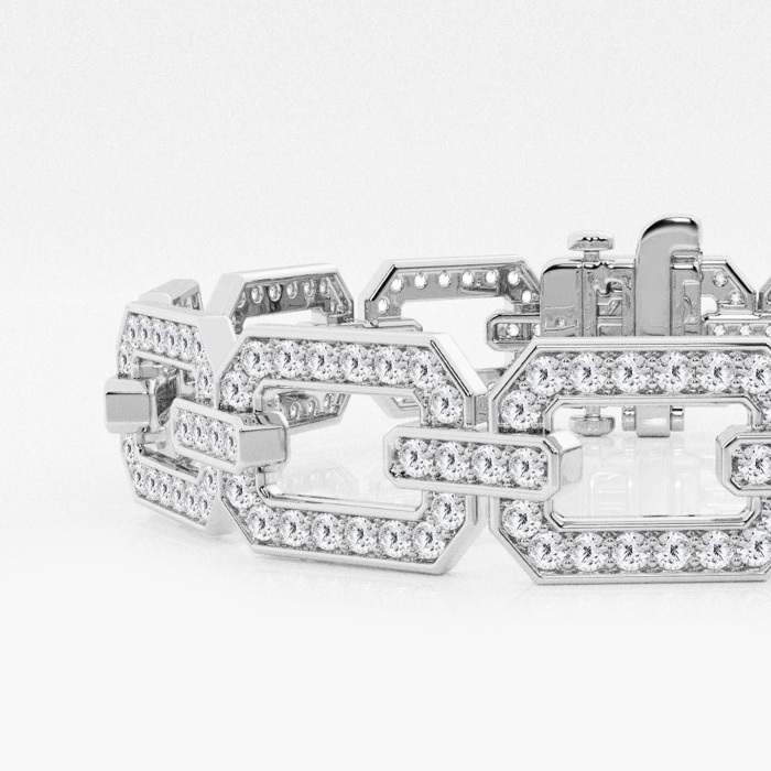 5 ctw Round Lab Grown Diamond Open Link Pave Fashion Bracelet - 7 Inches
