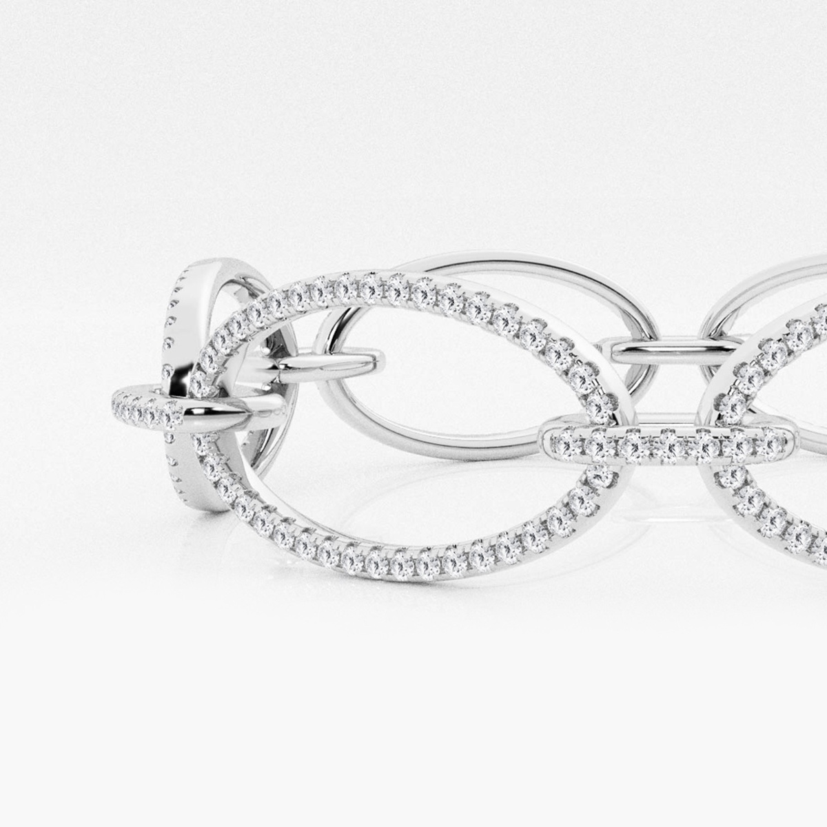 Additional Image 1 for  2 5/8 ctw Round Lab Grown Diamond Wide Oval Shape Link Fashion Bracelet - 7 Inches