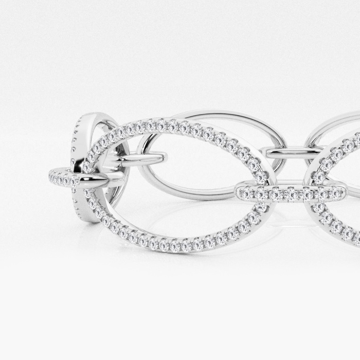 2 5/8 ctw Round Lab Grown Diamond Wide Oval Shape Link Fashion Bracelet - 7 Inches