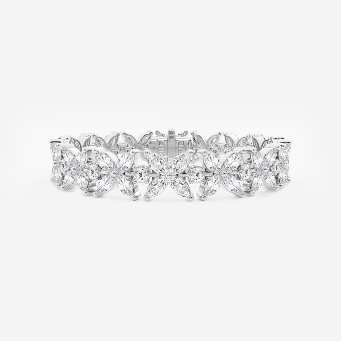 9 ctw Marquise and Round Lab Grown Diamond XO Fashion Bracelet - 6 Inches