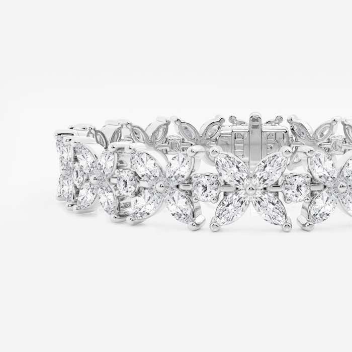 9 ctw Marquise and Round Lab Grown Diamond XO Fashion Bracelet - 6 Inches