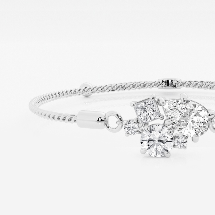 2 ctw Multi-Shape Lab Grown Diamond Five Stone Bolo Fashion Bracelet - 8.25 Inches