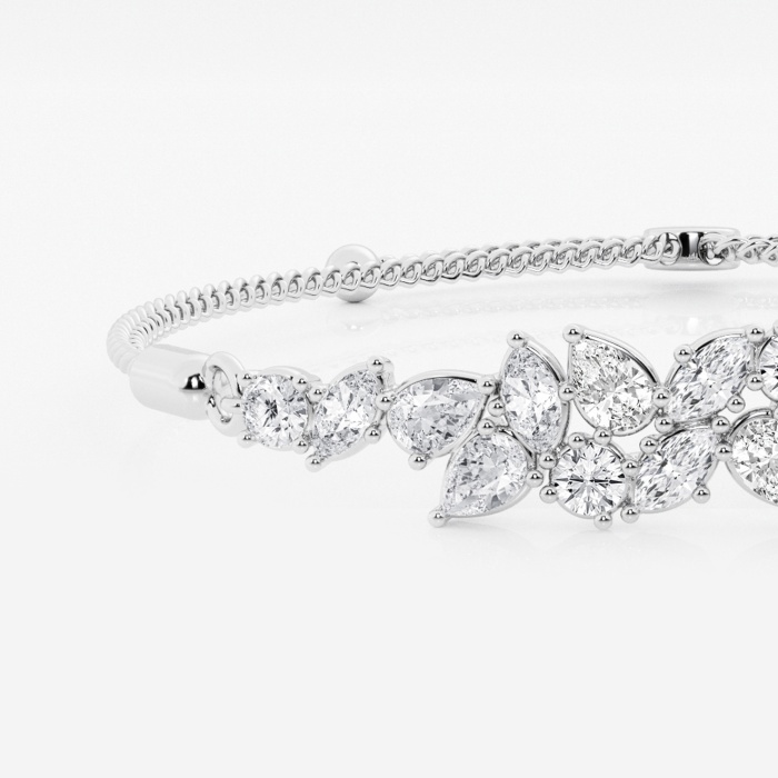 2 ctw Multi-Shape Lab Grown Diamond Abstract Floral Bolo Fashion Bracelet - 9 Inches