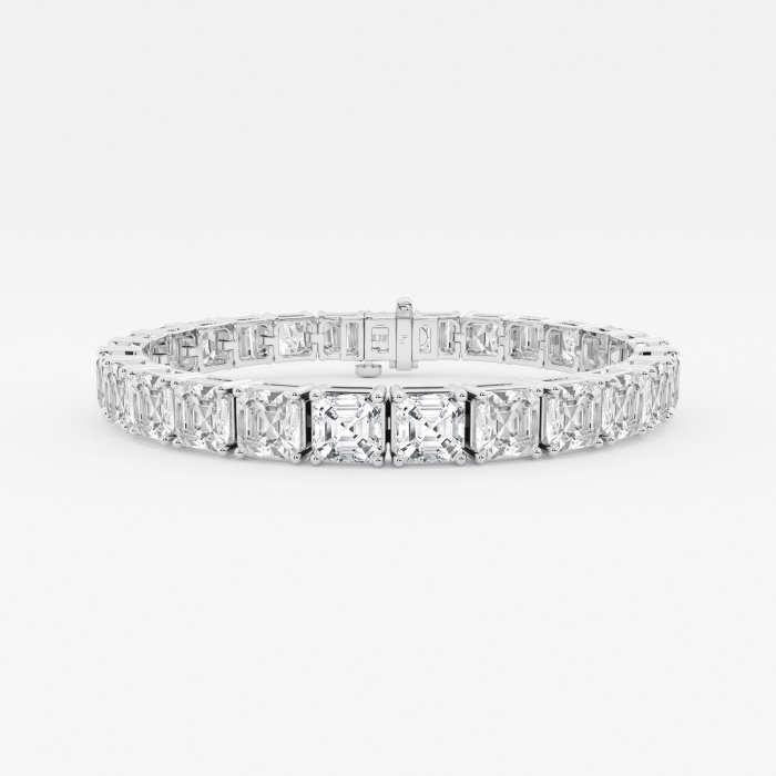 27 ctw Asscher Lab Grown Diamond Classic Tennis Bracelet - 6 Inches