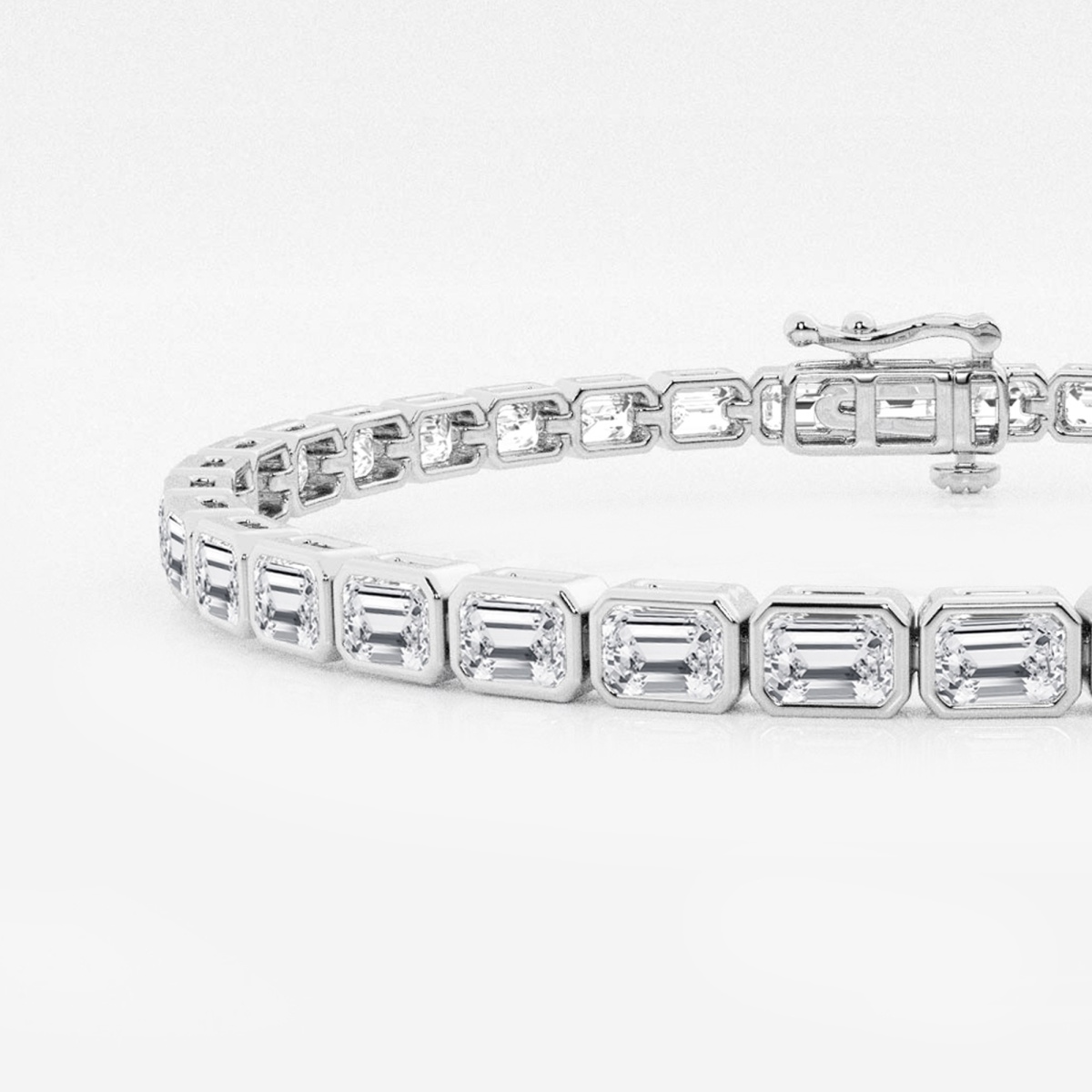 Additional Image 1 for  7 1/5 ctw Emerald Lab Grown Diamond East-West Fashion Bracelet - 7 Inches