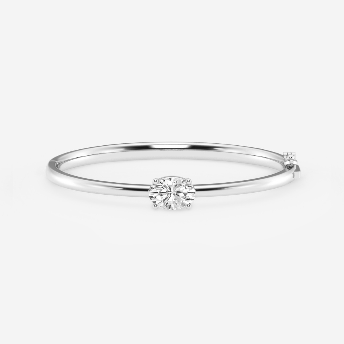 2 ctw Oval Lab Grown Diamond Bangle Bracelet - 6 Inches