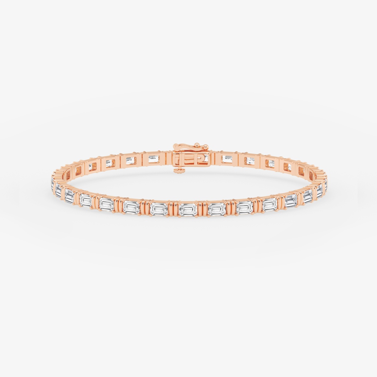 10 ctw Emerald Lab Grown Diamond Tennis Bracelet - 8 Inches