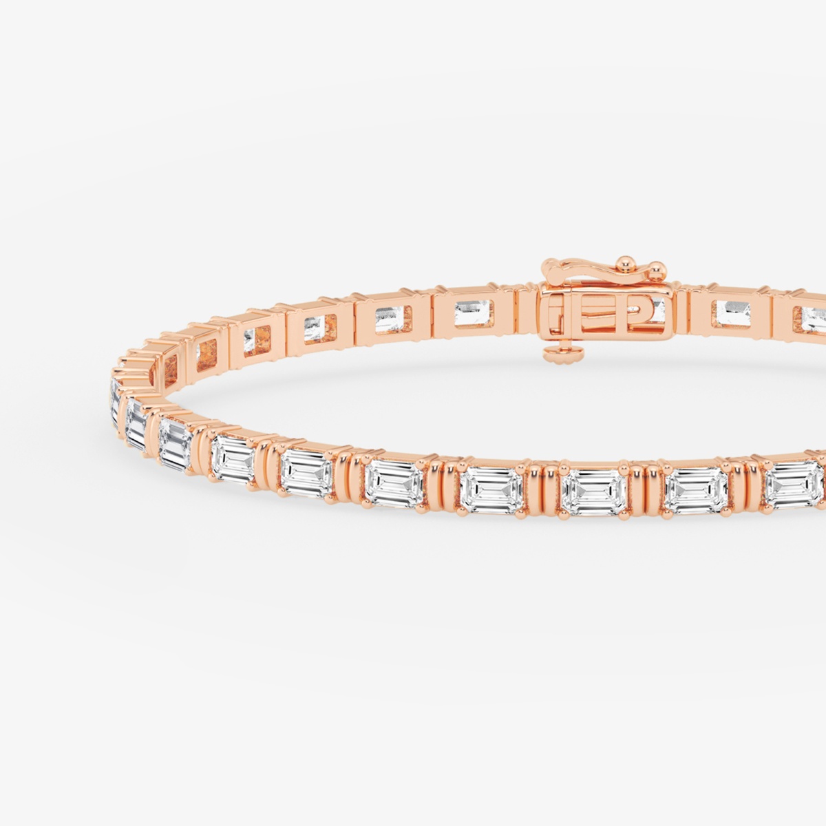 Additional Image 1 for  10 ctw Emerald Lab Grown Diamond Tennis Bracelet - 8 Inches