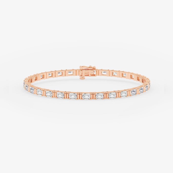 10 ctw Emerald Lab Grown Diamond Tennis Bracelet - 8 Inches