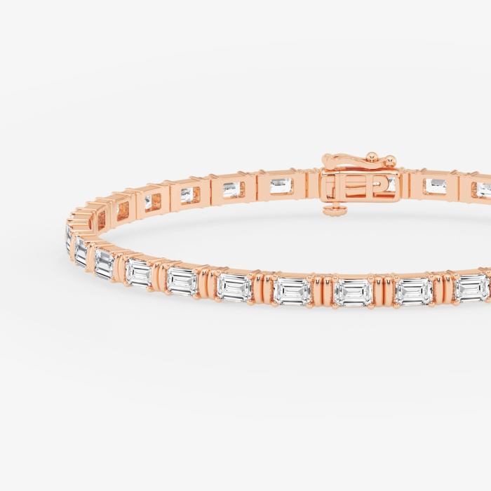 10 ctw Emerald Lab Grown Diamond Tennis Bracelet - 8 Inches