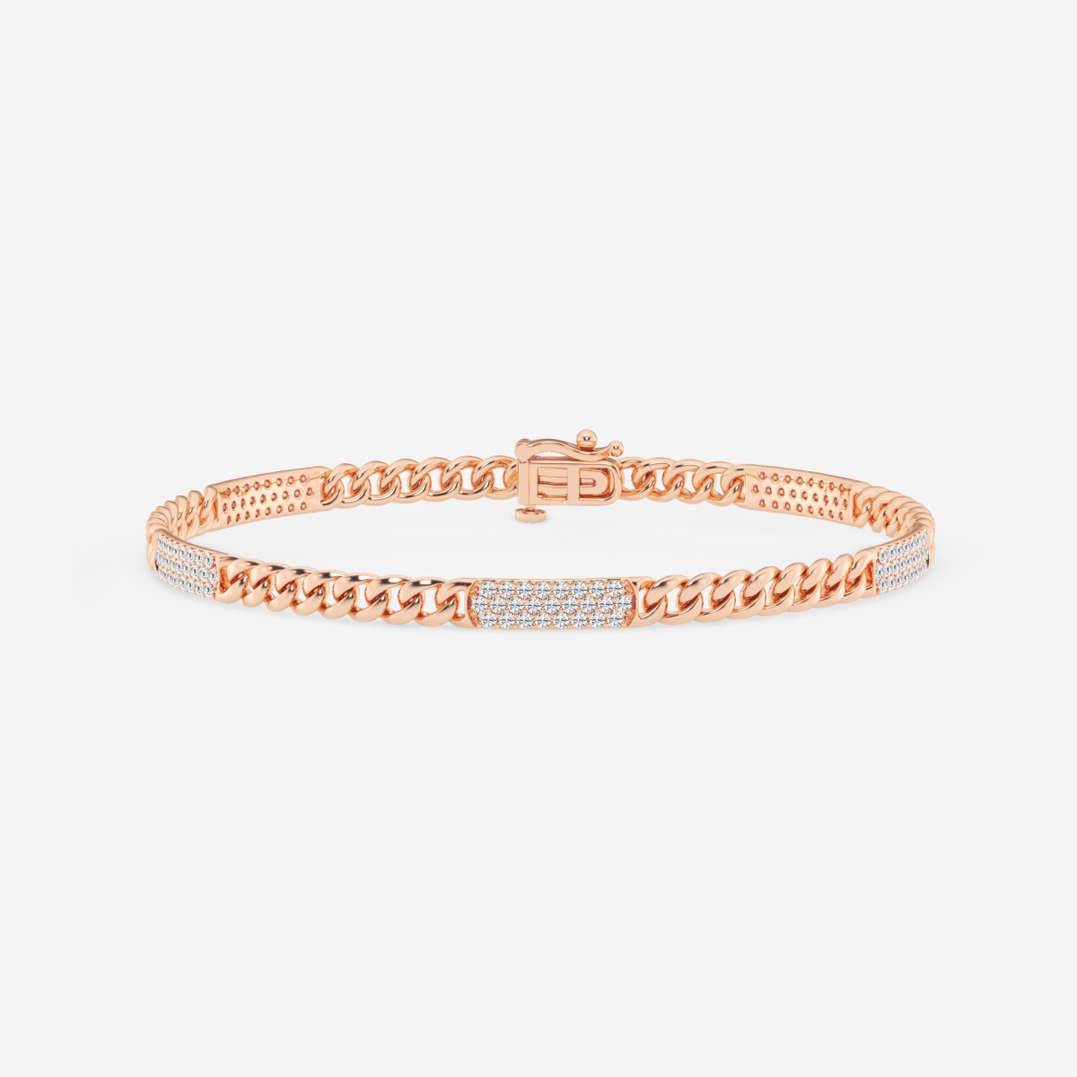 1 1/4 ctw Round Lab Grown Diamond Cuban Link Bracelet - 8 Inches