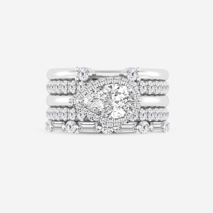 2 3/8 ctw Pear Lab Grown Diamond East-West Halo Stackable Ring