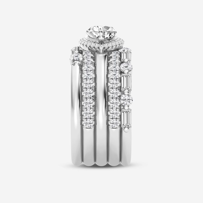2 3/8 ctw Pear Lab Grown Diamond East-West Halo Stackable Ring