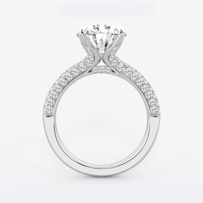 4 1/8 ctw Round Lab Grown Diamond Micro Pave Bridal Set