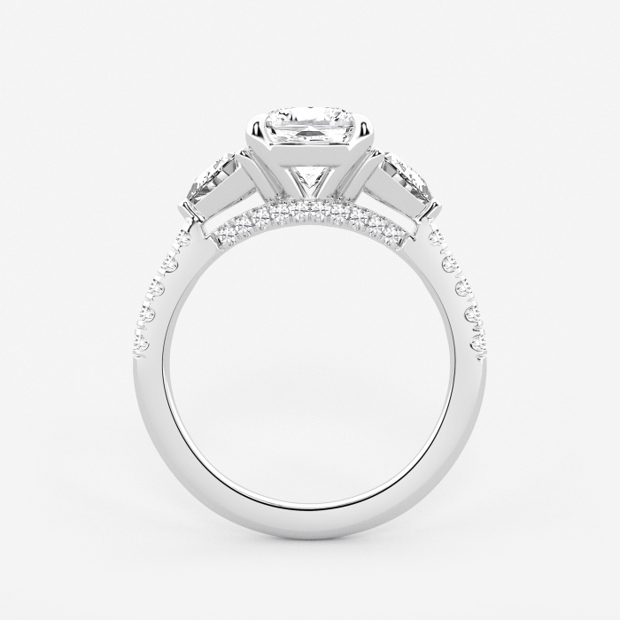 3 1/4 ctw Cushion Lab Grown Diamond Three-Stone Bridal Set