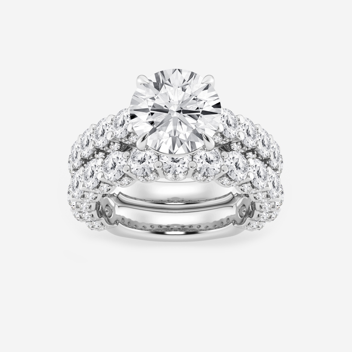 6 2/3 ctw Round Lab Grown Diamond Bridal Set
