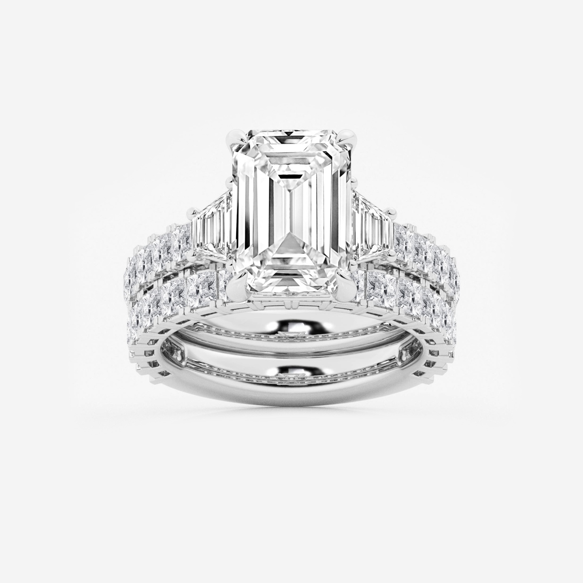 8 1/4 ctw Emerald Lab Grown Diamond Bridal Set