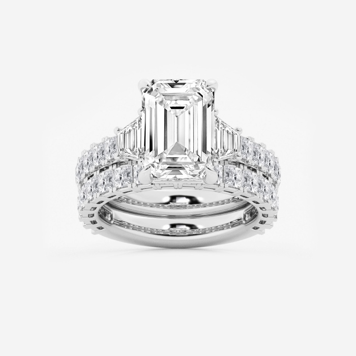 8 1/4 ctw Emerald Lab Grown Diamond Bridal Set