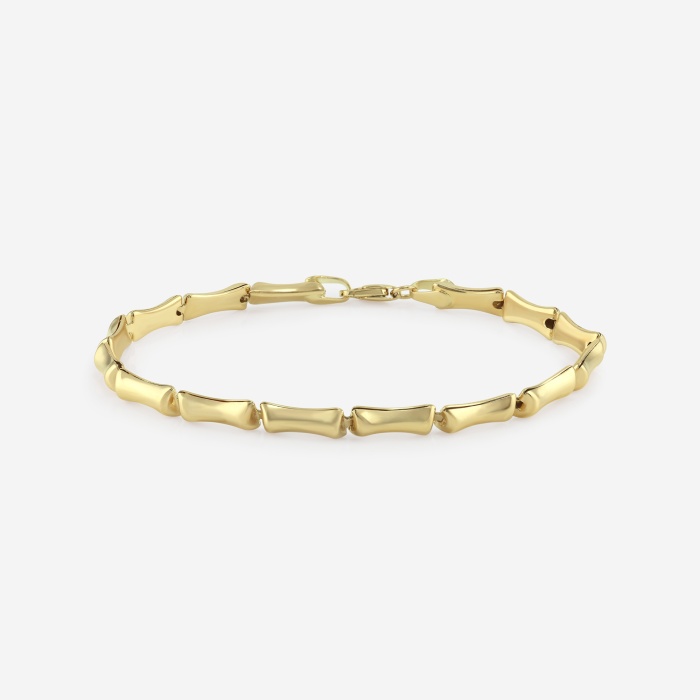 Plain Gold Bamboo Link Bracelet