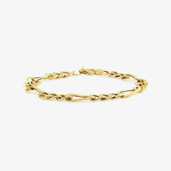 Plain Gold Figaro Link Bracelet