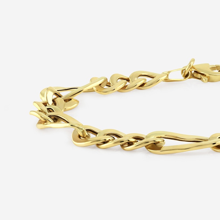 Plain Gold Figaro Link Bracelet