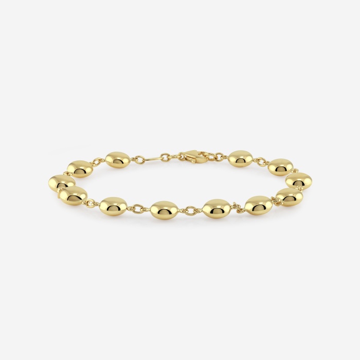 Plain Gold Flat Round Link Bracelet