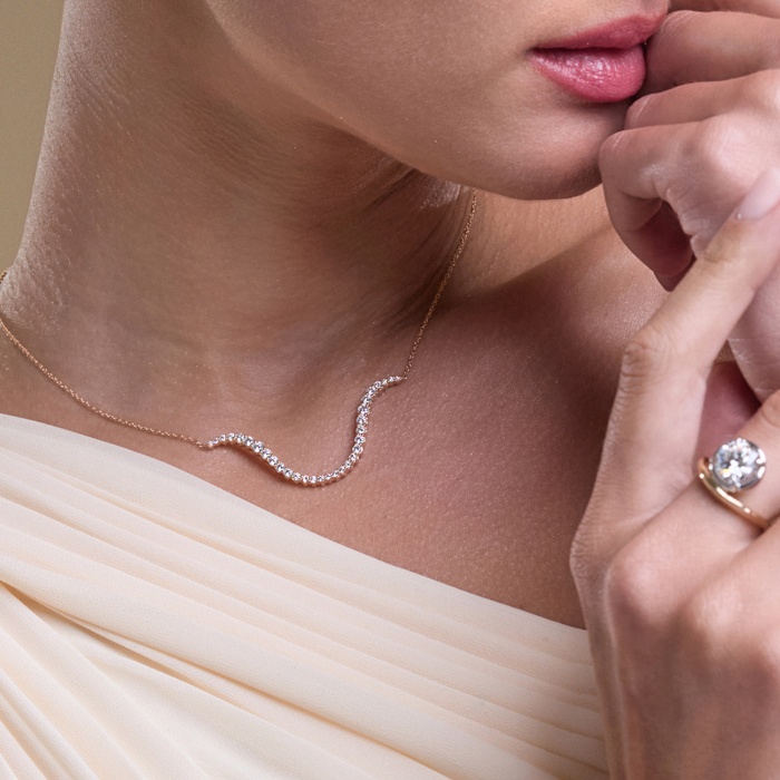 1 1/4 ctw Curve River Necklace