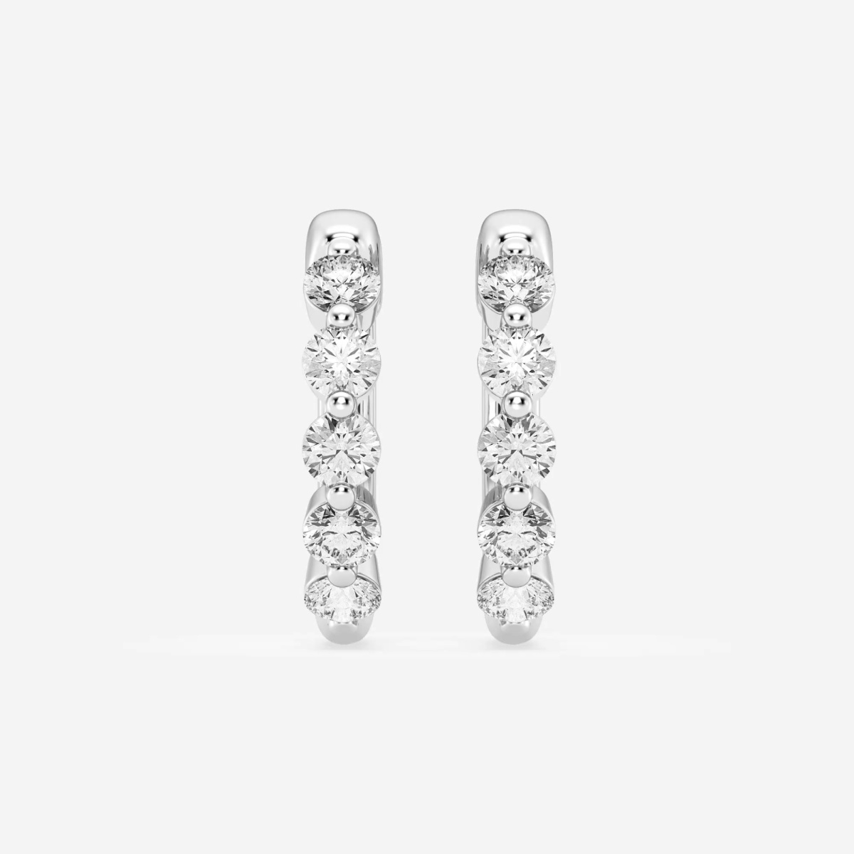 7/8 ctw Round Lab Grown Diamond Floating Hoop Earrings