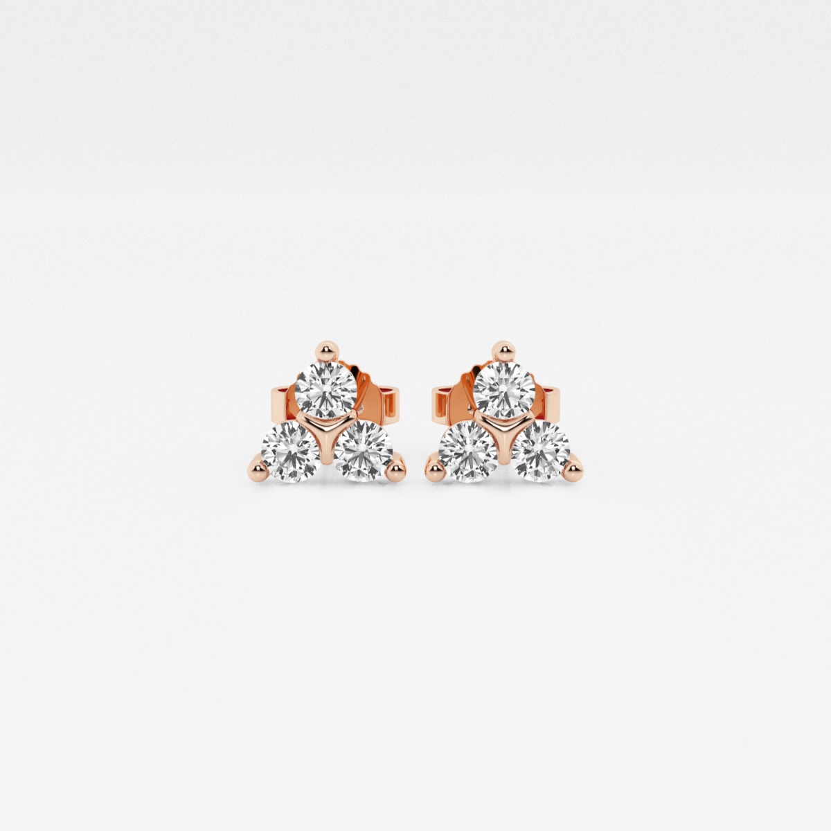 1/2 ctw Round Lab Grown Diamond Three-Stone Fashion Earrings