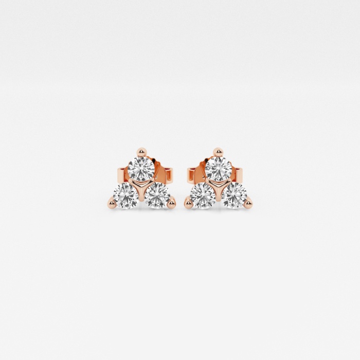 1/2 ctw Round Lab Grown Diamond Three-Stone Fashion Earrings