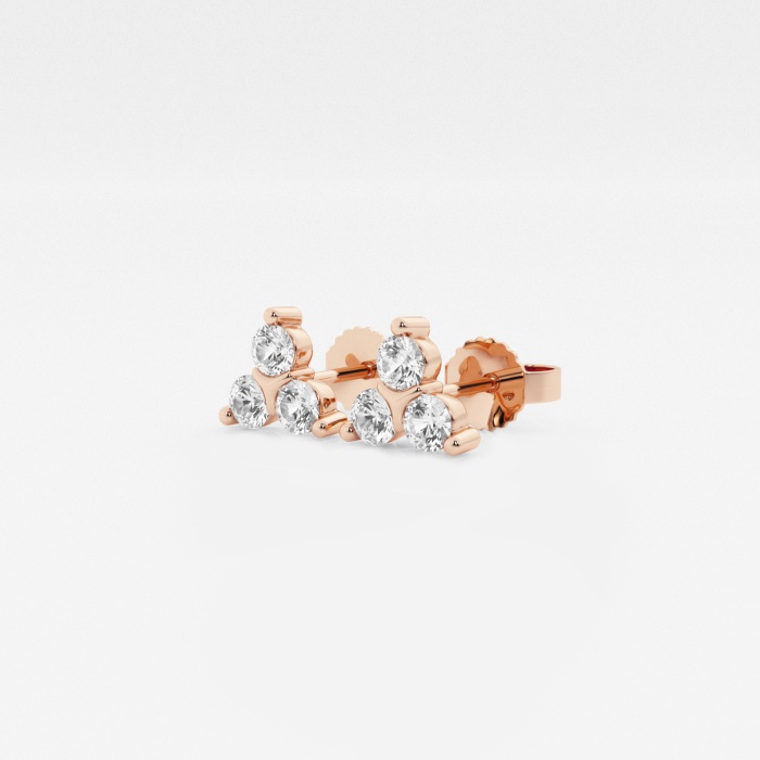 1/2 ctw Round Lab Grown Diamond Three-Stone Fashion Earrings