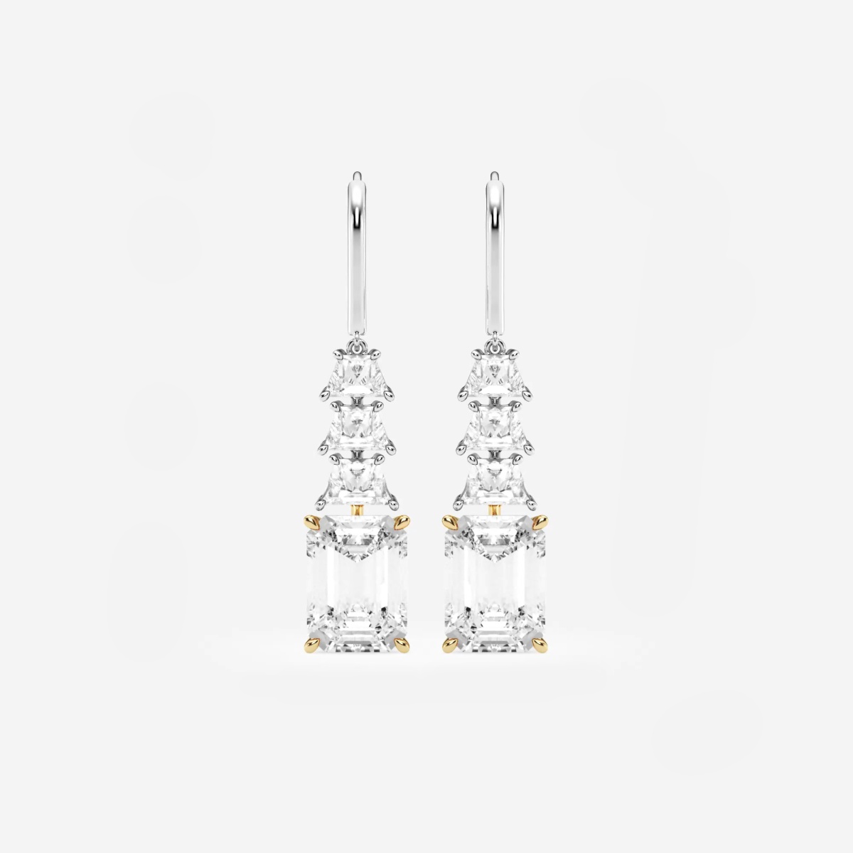 10 ctw Emerald Lab Grown Diamond Dangle Earrings