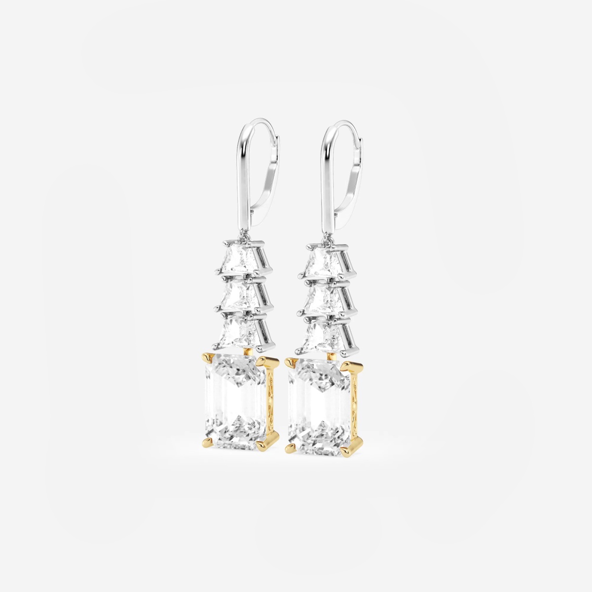Additional Image 1 for  10 ctw Emerald Lab Grown Diamond Dangle Earrings
