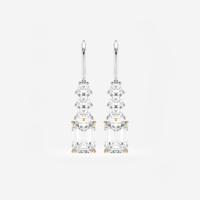 10 ctw Emerald Lab Grown Diamond Dangle Earrings