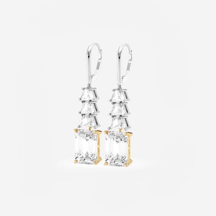 10 ctw Emerald Lab Grown Diamond Dangle Earrings