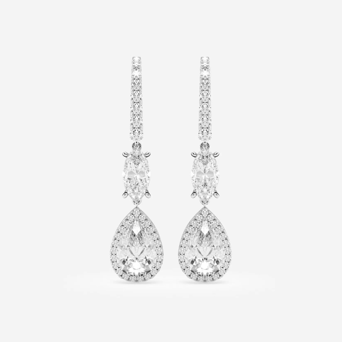 5 ctw Pear Lab Grown Diamond Drop Earrings