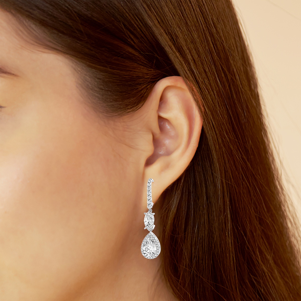 Additional Image 2 for  5 ctw Pear Lab Grown Diamond Drop Earrings