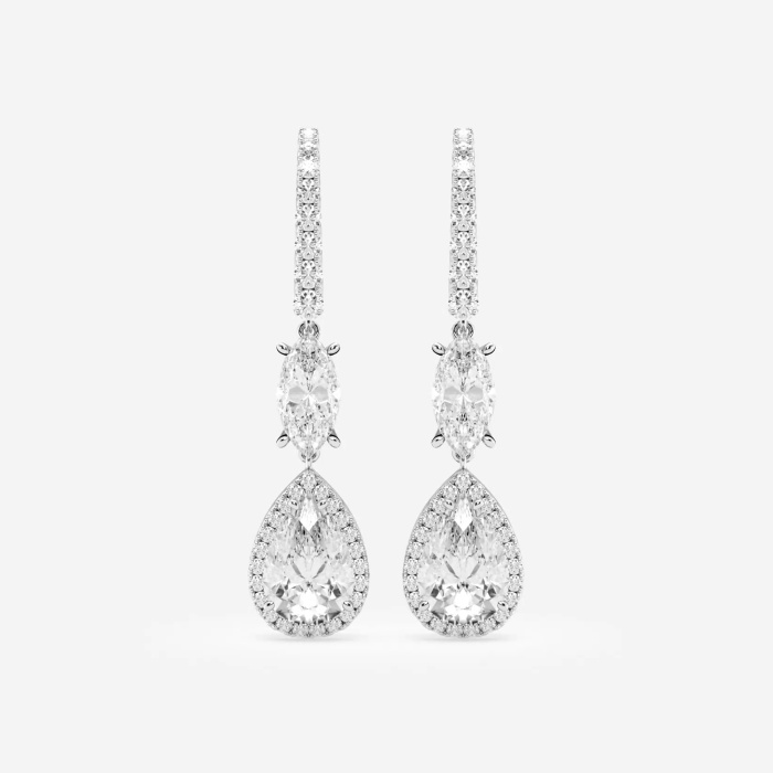5 ctw Pear Lab Grown Diamond Drop Earrings