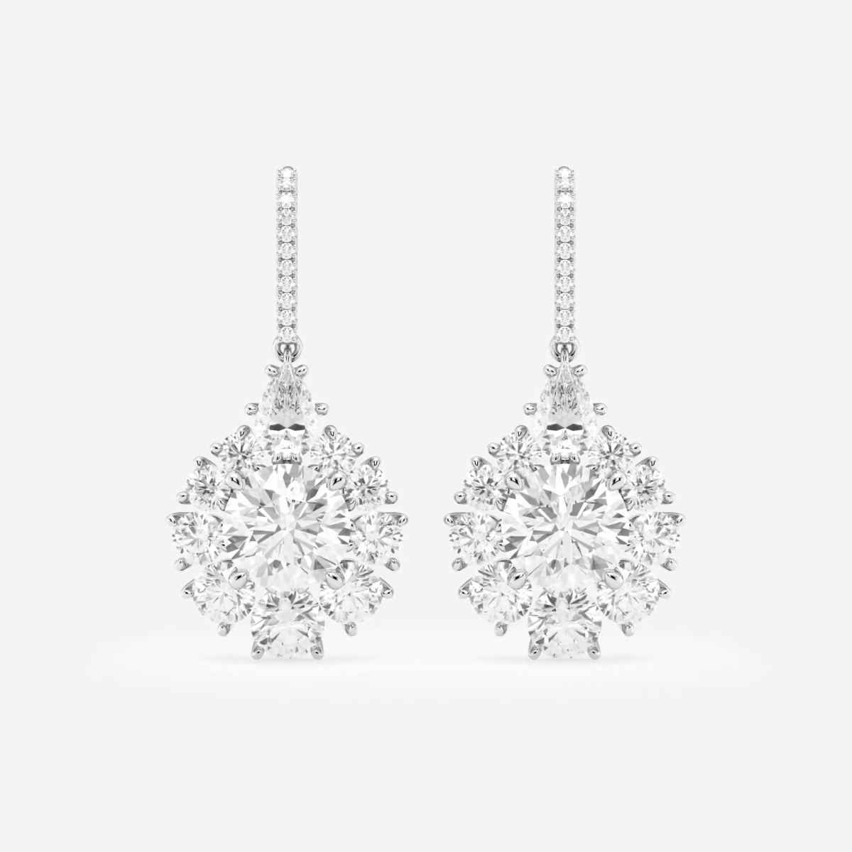 8 1/10 ctw Round Lab Grown Diamond Drop Earrings