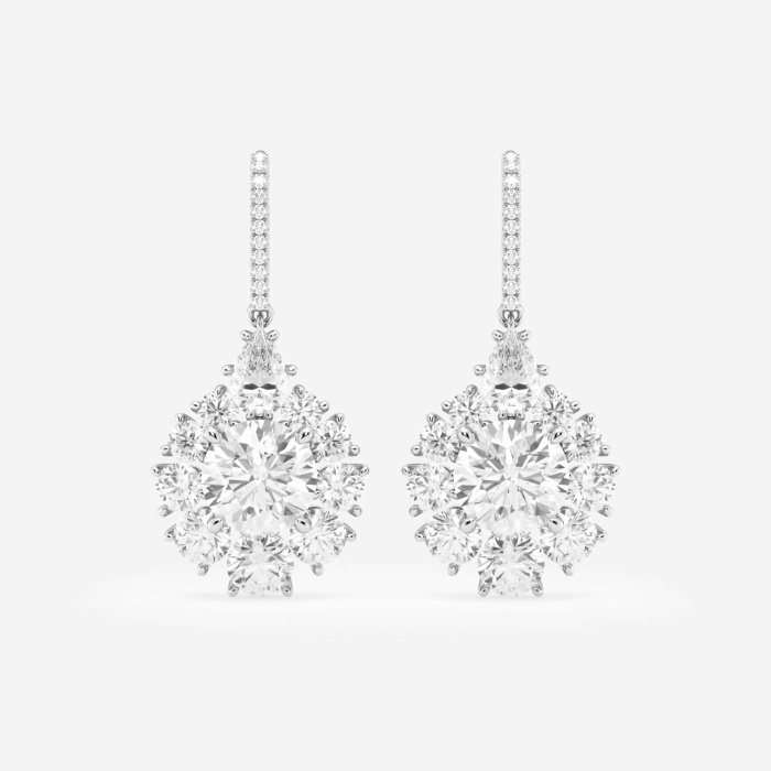 8 1/10 ctw Round Lab Grown Diamond Drop Earrings
