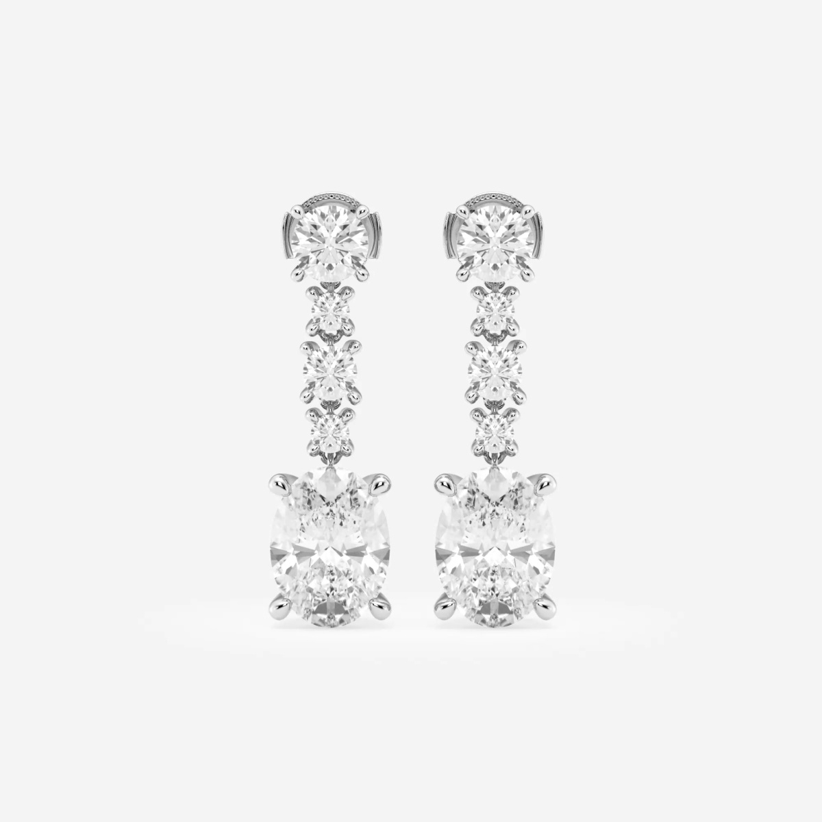 5 1/4 ctw Oval Lab Grown Diamond Dangle Earrings