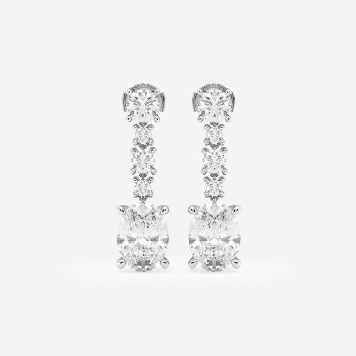 5 1/4 ctw Oval Lab Grown Diamond Dangle Earrings